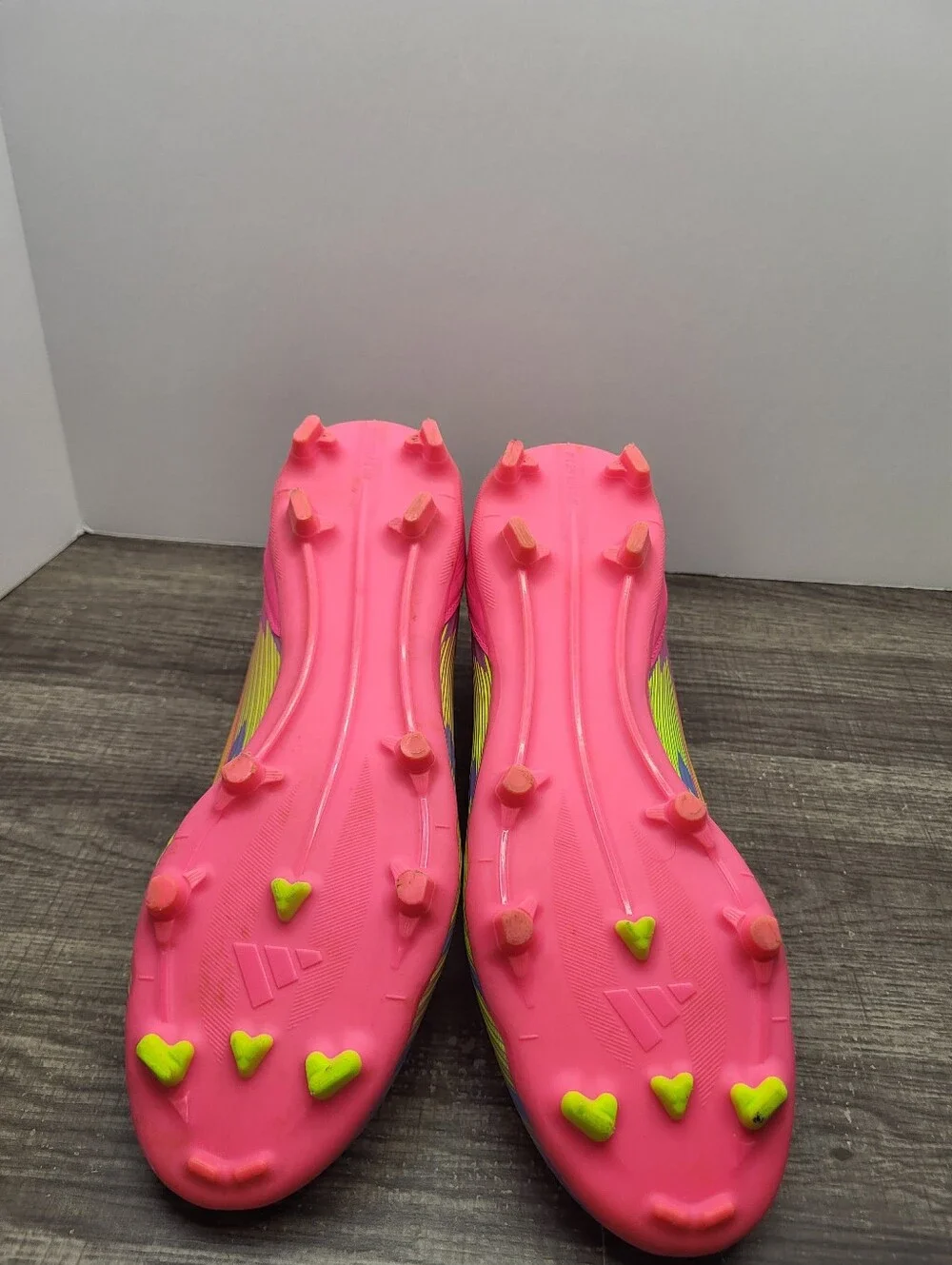 Adidas F50 League FG/MG Soccer Cleats Pink Yellow IE1291 Mens Size 9